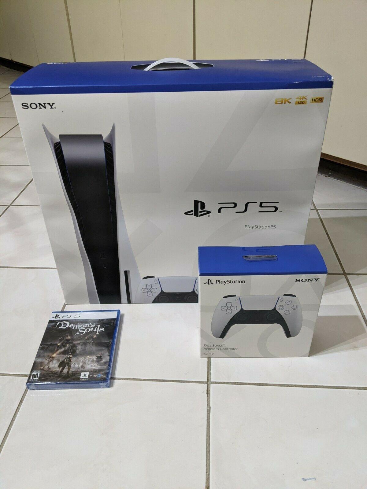 New Sony PlayStation 5 PS5 Console Disc Version Bundle Controller + Demon Souls
